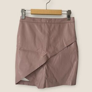 Dynamite Faux Leather Asymmetrical Mini Skirt